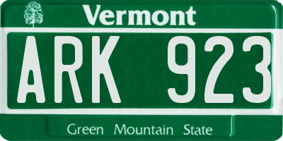 VT license plate ARK923