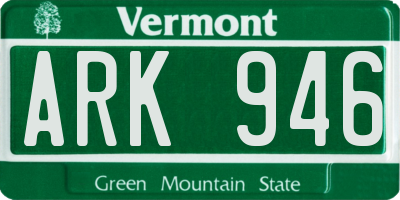 VT license plate ARK946