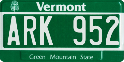 VT license plate ARK952