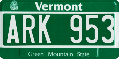 VT license plate ARK953