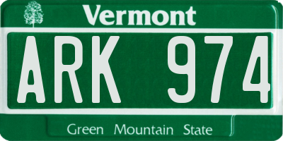 VT license plate ARK974