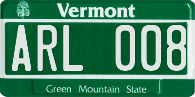 VT license plate ARL008
