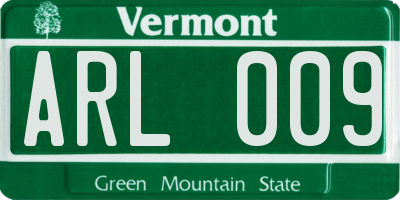 VT license plate ARL009