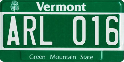 VT license plate ARL016