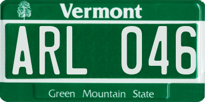 VT license plate ARL046