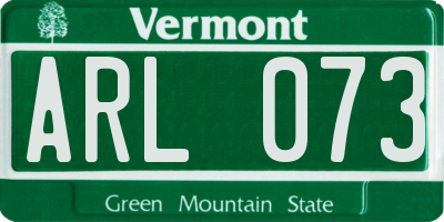 VT license plate ARL073