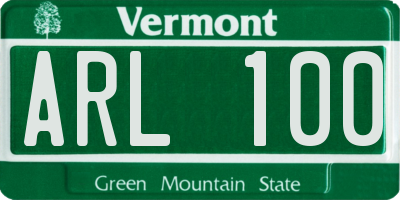 VT license plate ARL100