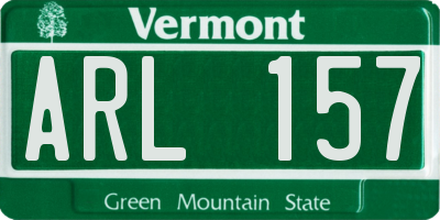 VT license plate ARL157