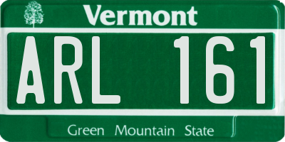 VT license plate ARL161
