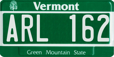 VT license plate ARL162