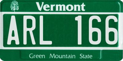 VT license plate ARL166