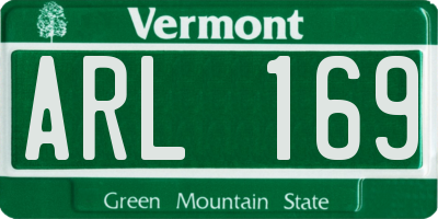 VT license plate ARL169
