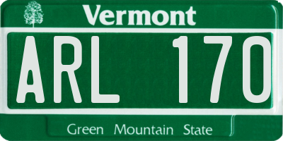 VT license plate ARL170