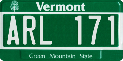 VT license plate ARL171