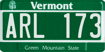 VT license plate ARL173