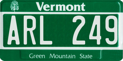 VT license plate ARL249