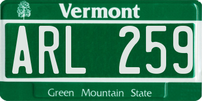VT license plate ARL259