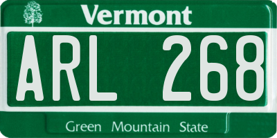 VT license plate ARL268