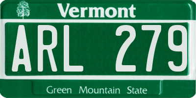 VT license plate ARL279