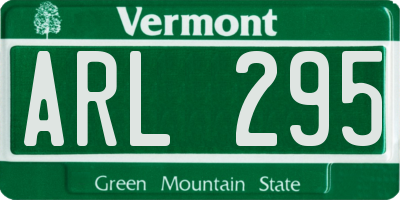 VT license plate ARL295
