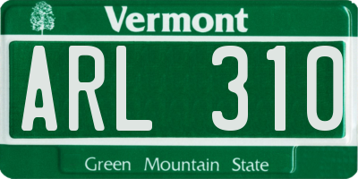 VT license plate ARL310
