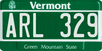 VT license plate ARL329