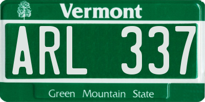 VT license plate ARL337