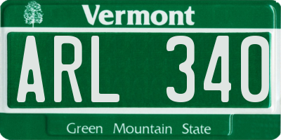 VT license plate ARL340