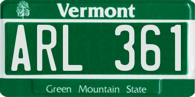 VT license plate ARL361