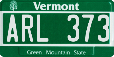VT license plate ARL373