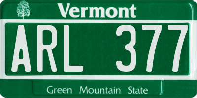 VT license plate ARL377