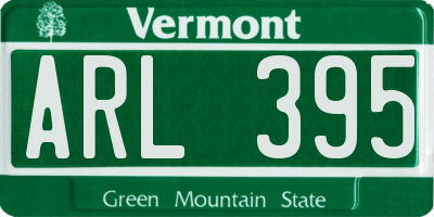 VT license plate ARL395
