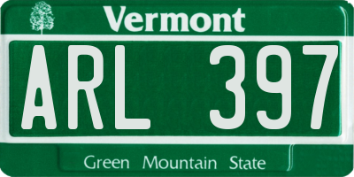VT license plate ARL397