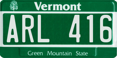 VT license plate ARL416