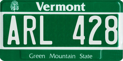 VT license plate ARL428