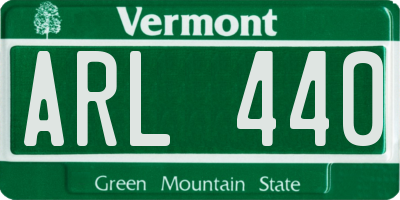 VT license plate ARL440