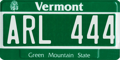 VT license plate ARL444