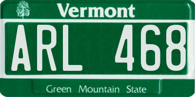 VT license plate ARL468