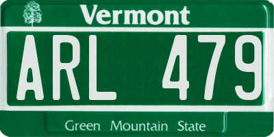 VT license plate ARL479