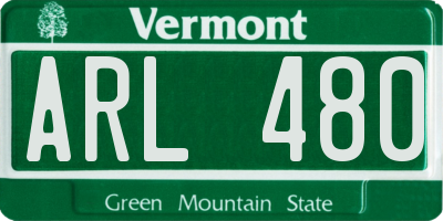 VT license plate ARL480