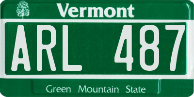 VT license plate ARL487