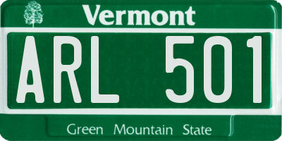 VT license plate ARL501