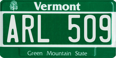 VT license plate ARL509