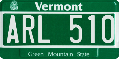 VT license plate ARL510