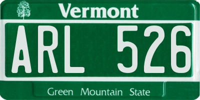 VT license plate ARL526