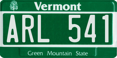 VT license plate ARL541