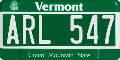 VT license plate ARL547