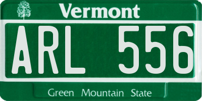 VT license plate ARL556