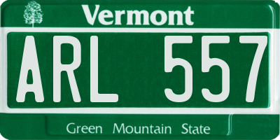 VT license plate ARL557
