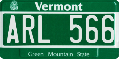 VT license plate ARL566